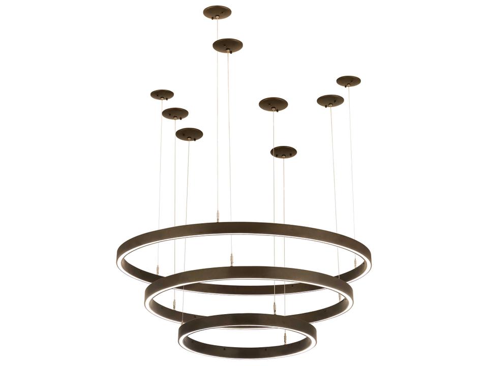 Anillo LED Bronze Round Tiered Pendant Light in Bronze Finish