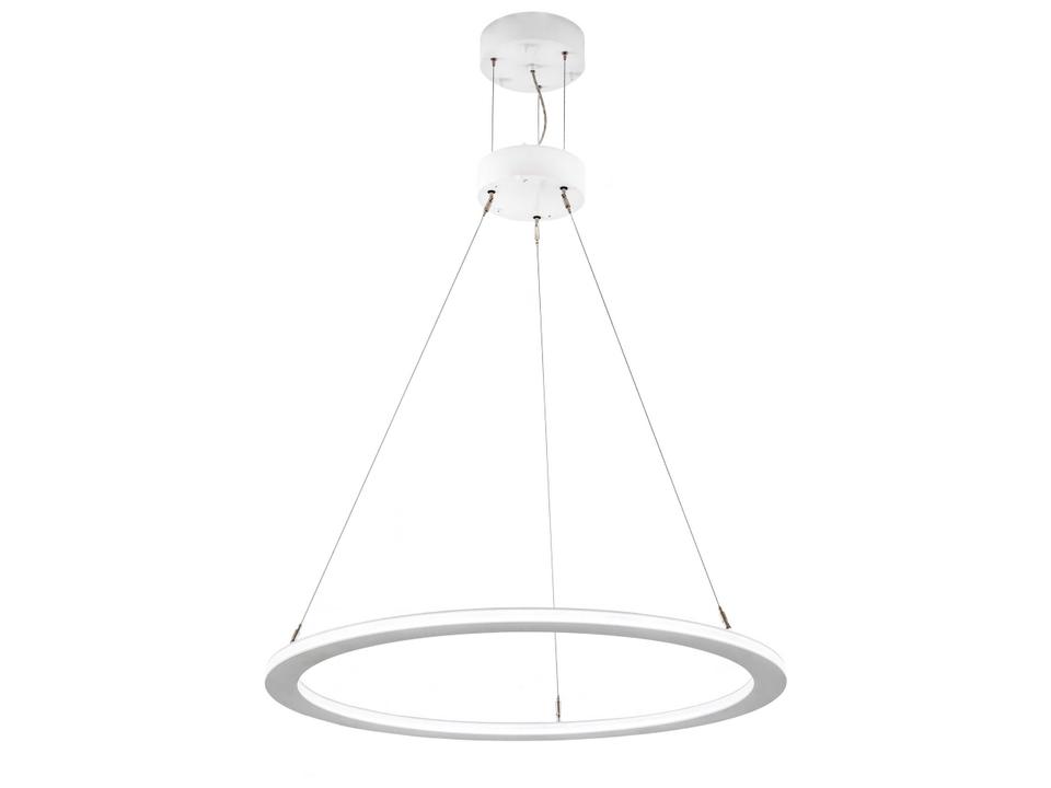 Anillo LED White Glass Round Pendant Light