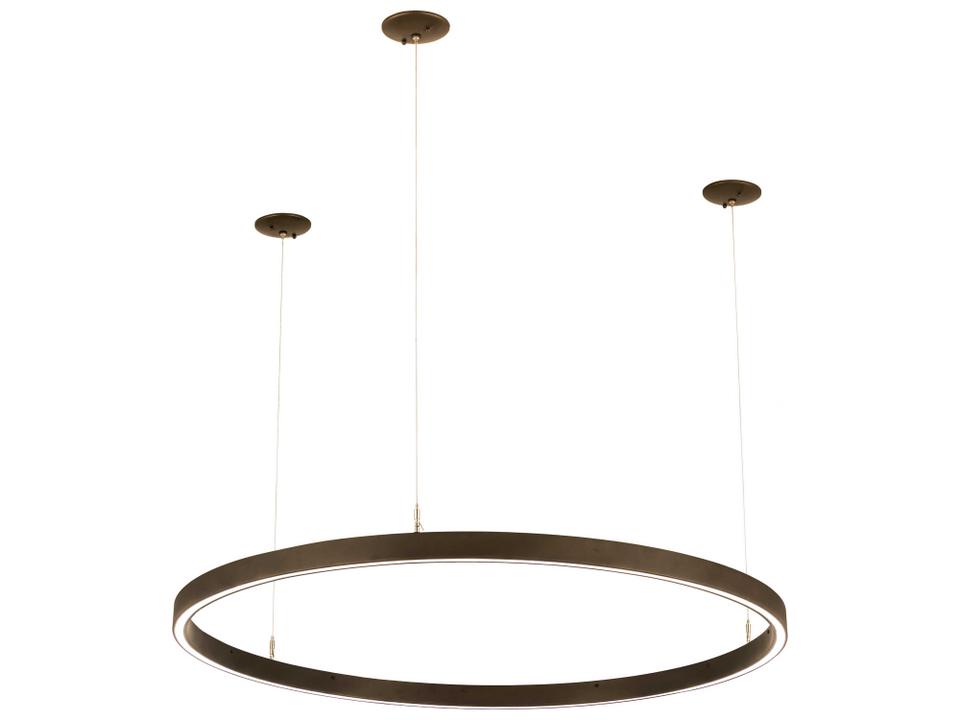 Anillo LED Round Pendant Light in Mahogany Bronze with Statuario Idalight Diffuser
