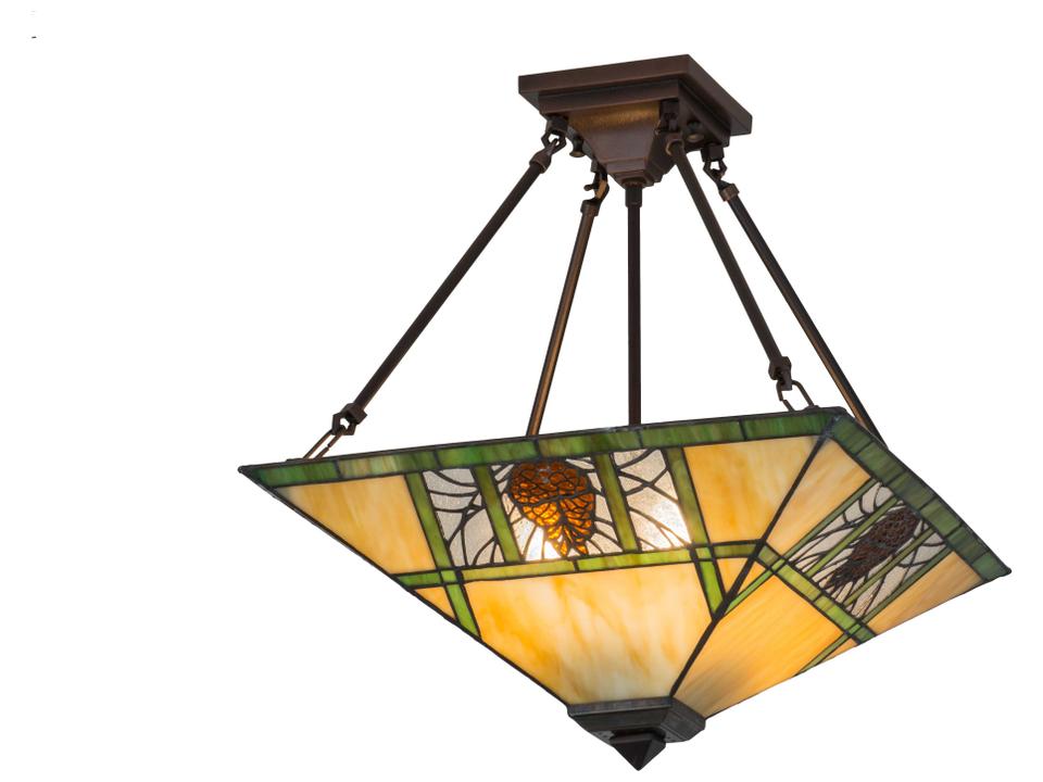 Pinecone Ridge 4-Light Semi Flush Mount in Mahogany Bronze