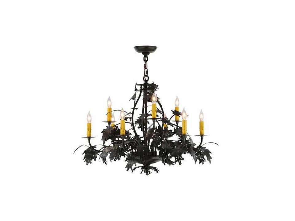 Tiffany 9-Light Oak Leaf and Acorn Chandelier in Timeless Bronze