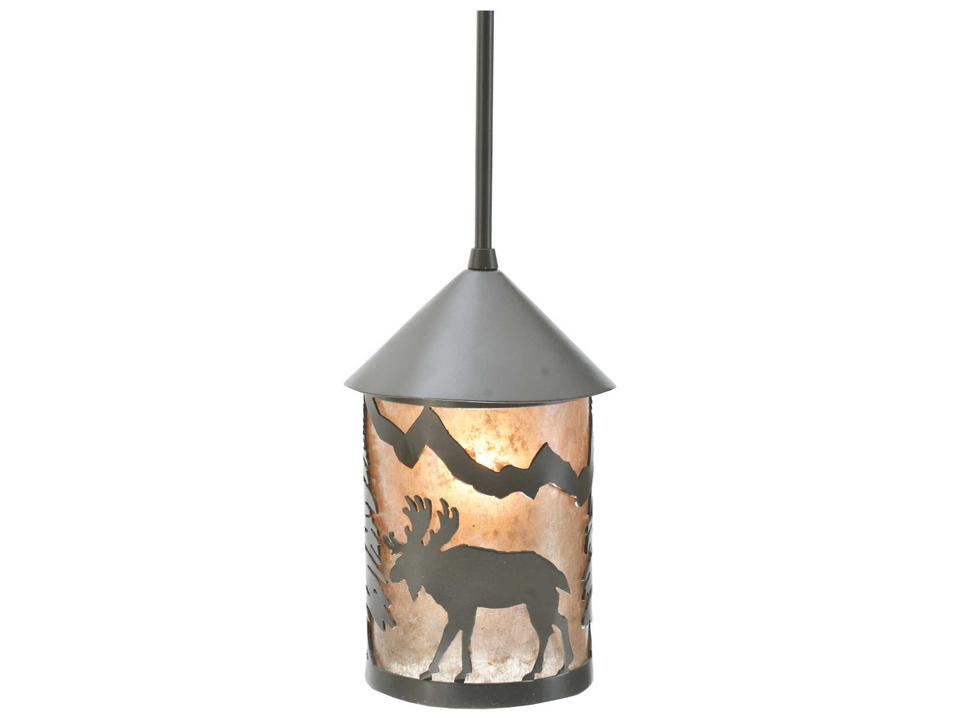 Lone Moose 1-Light Outdoor Pendant Light in Timeless Bronze