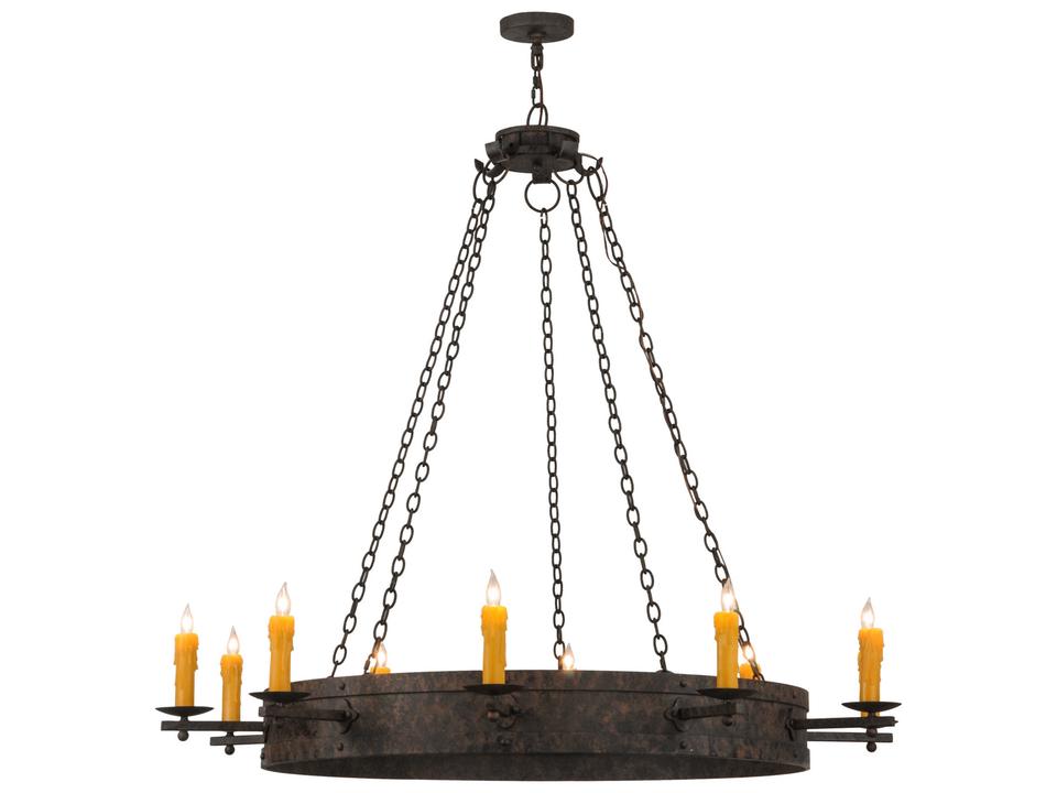 Parnella 10-Light Candelabra Round Chandelier in Coffee Bean Finish