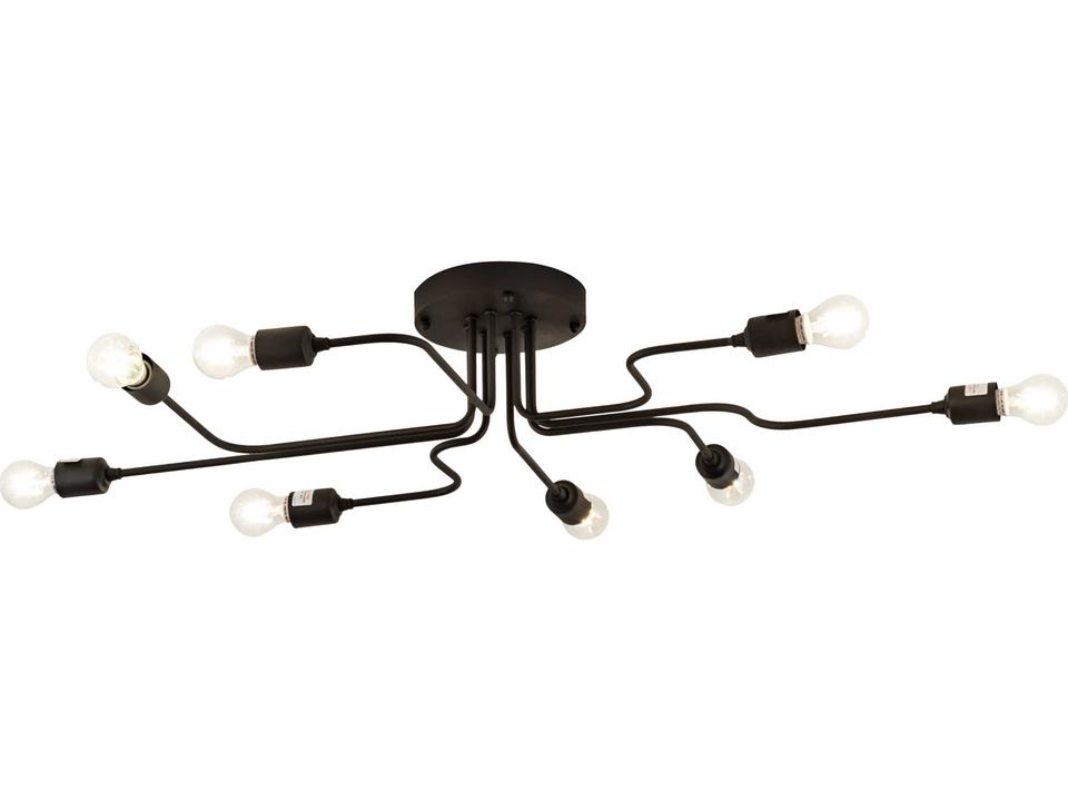 Alva 8-Light Black Semi Flush Mount Ceiling Light