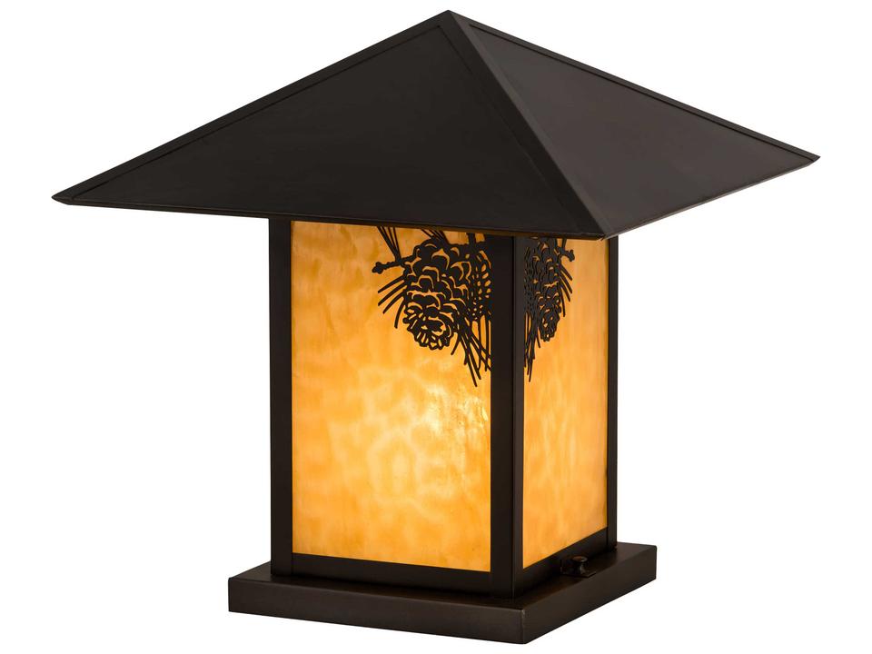 Seneca Winter Pine 1-Light Outdoor Pier Mount Light in Craftsman Brown
