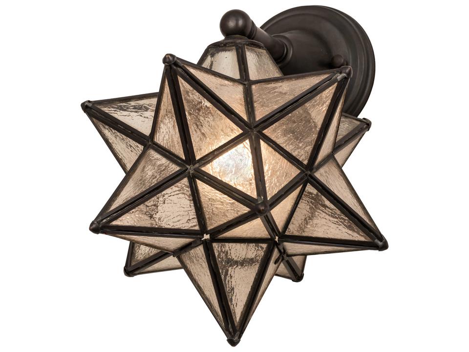 Moravian Star 1-Light Brown Glass Wall Sconce