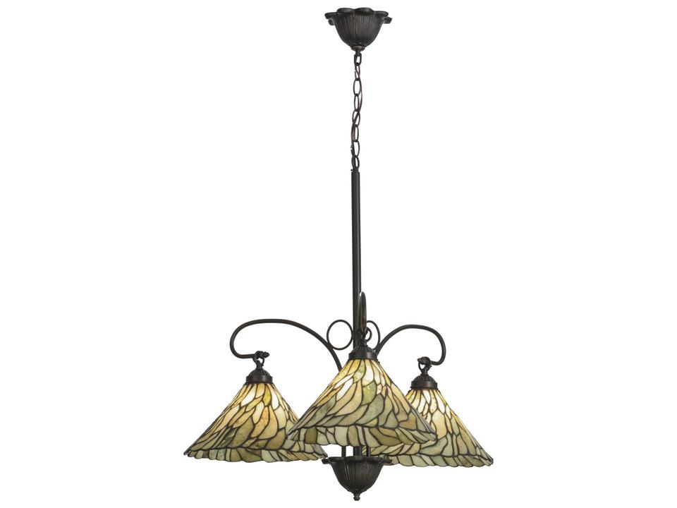 Willow 3-Light Tiffany Chandelier in Mahogany Bronze