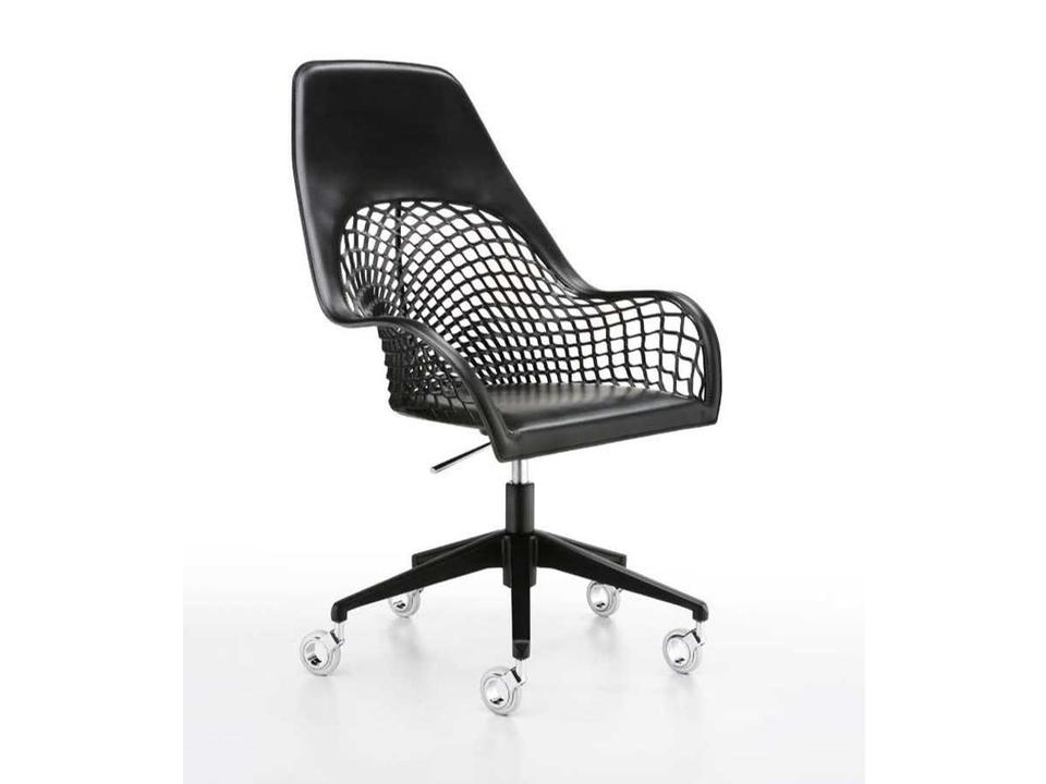 Guapa Leather Swivel Office Chair with Casters and Tilt Mechanism