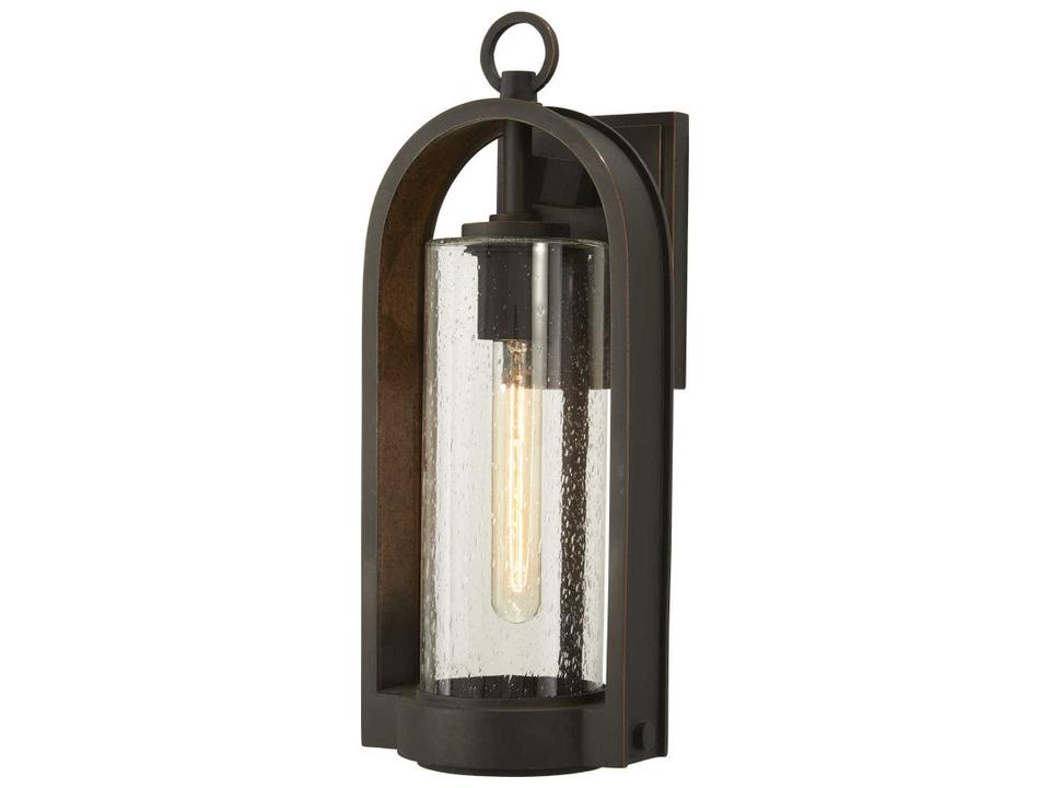 Kamstra 1-Light Outdoor Wall Sconce in Oil Rubbed Bronze with Gold Highlights