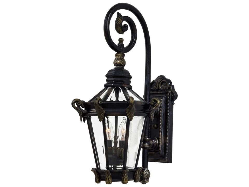 Stratford Hall Heritage with Gold Highlights Glass Outdoor Wall Light