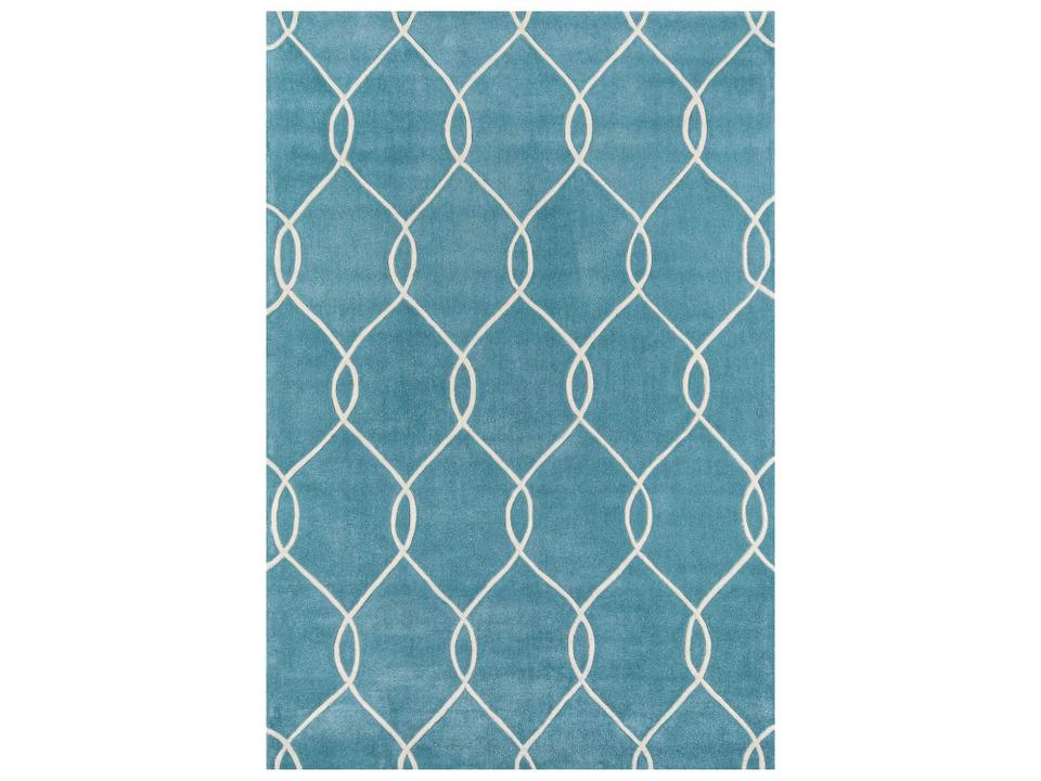 Bliss BS-12 Teal Hand Tufted Geometric Area Rug