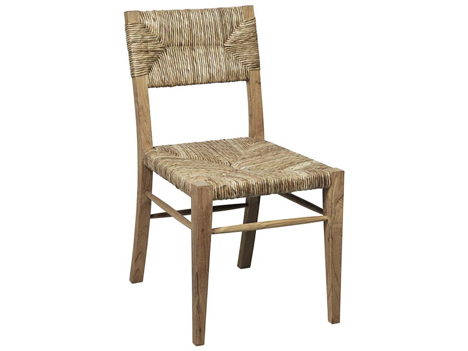 Faley Teak Wood Dining Side Chair with Woven Rush Seagrass