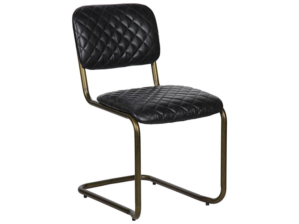 Black Leather Side Dining Chair