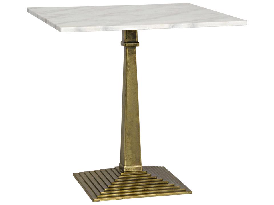 Square Marble Antique Brass Dining Table