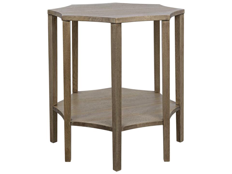Ariana Octagonal End Table in Washed Walnut
