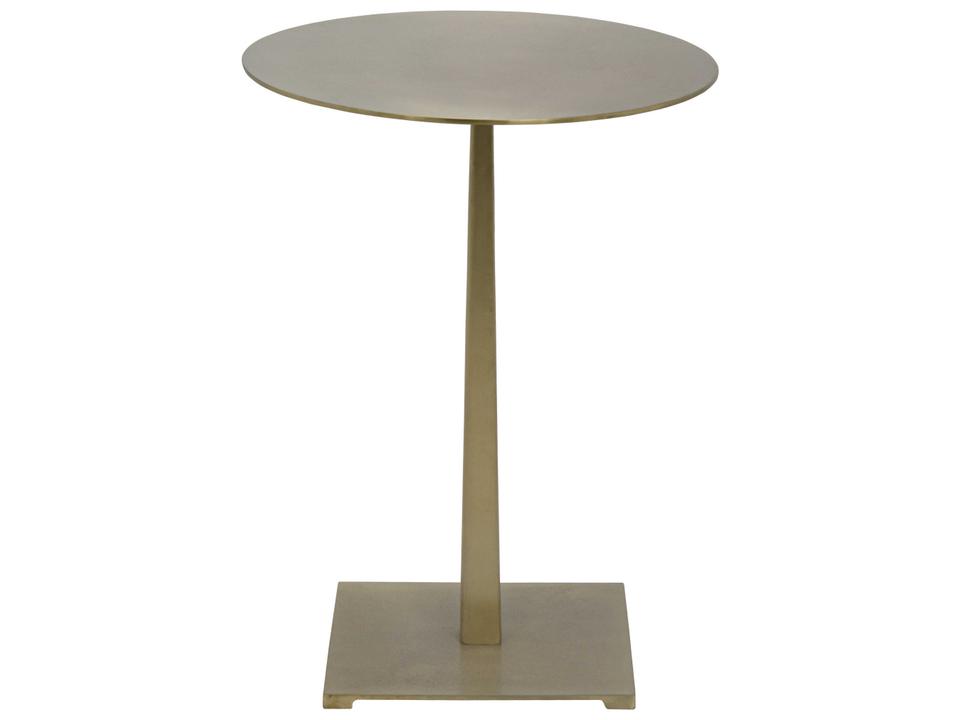 Stiletto Round Side Table Metal with Antique Brass Finish