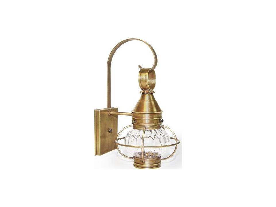 Caged Onion Outdoor Wall Sconce in Antique Brass with Optic Glass