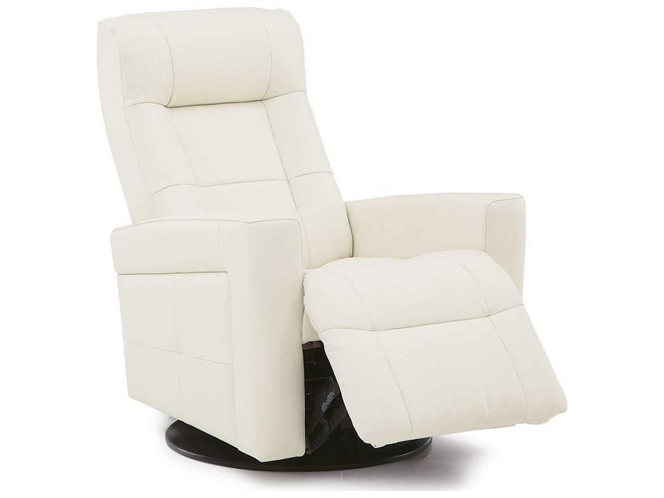 Chesapeake Leather Upholstery Swivel Glider Power Recliner