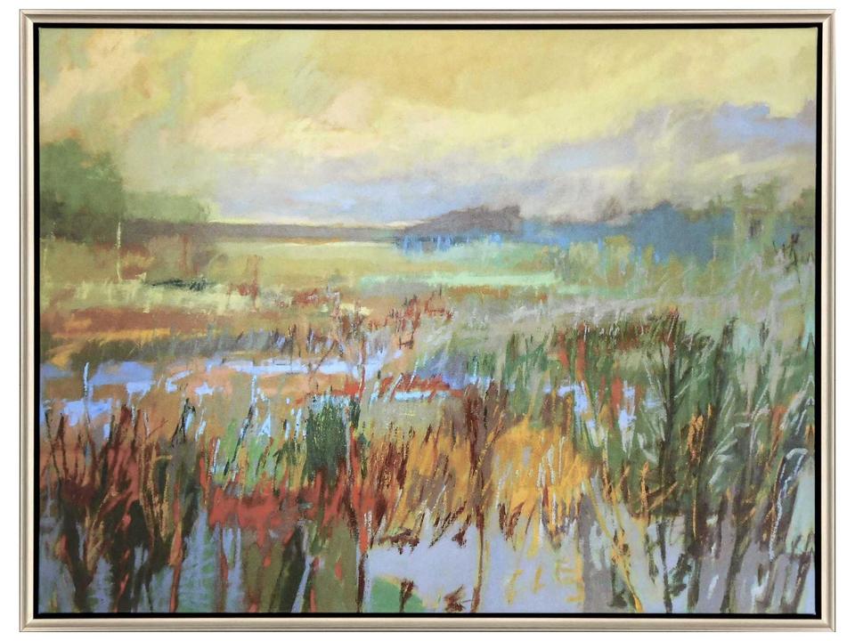 Marsh In May Giclee Canvas Wall Art with Silver Floater Frame