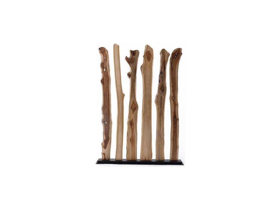 Wood Screen Single Panel Room Divider in Natural Chamcha Wood