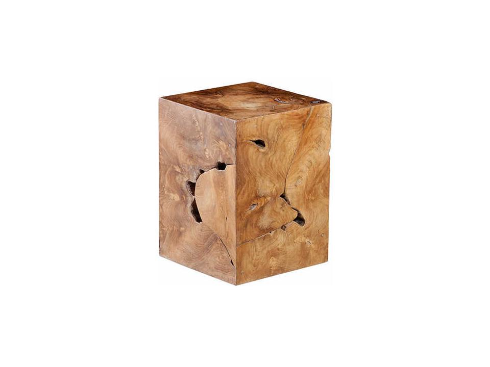 Slice Square Teak Wood Stool in Natural