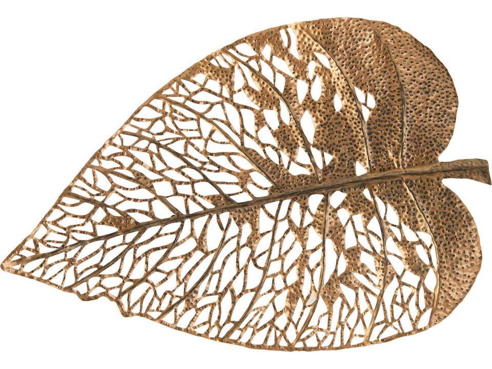 Large Birch Leaf Metal Wall Art in Copper Finish