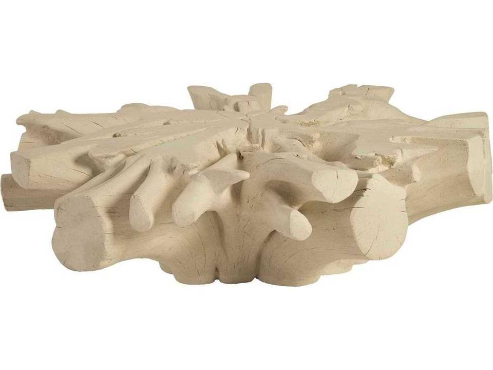 Cast Sonokeling Round Coffee Table in Roman Stone Resin and Crushed Stone