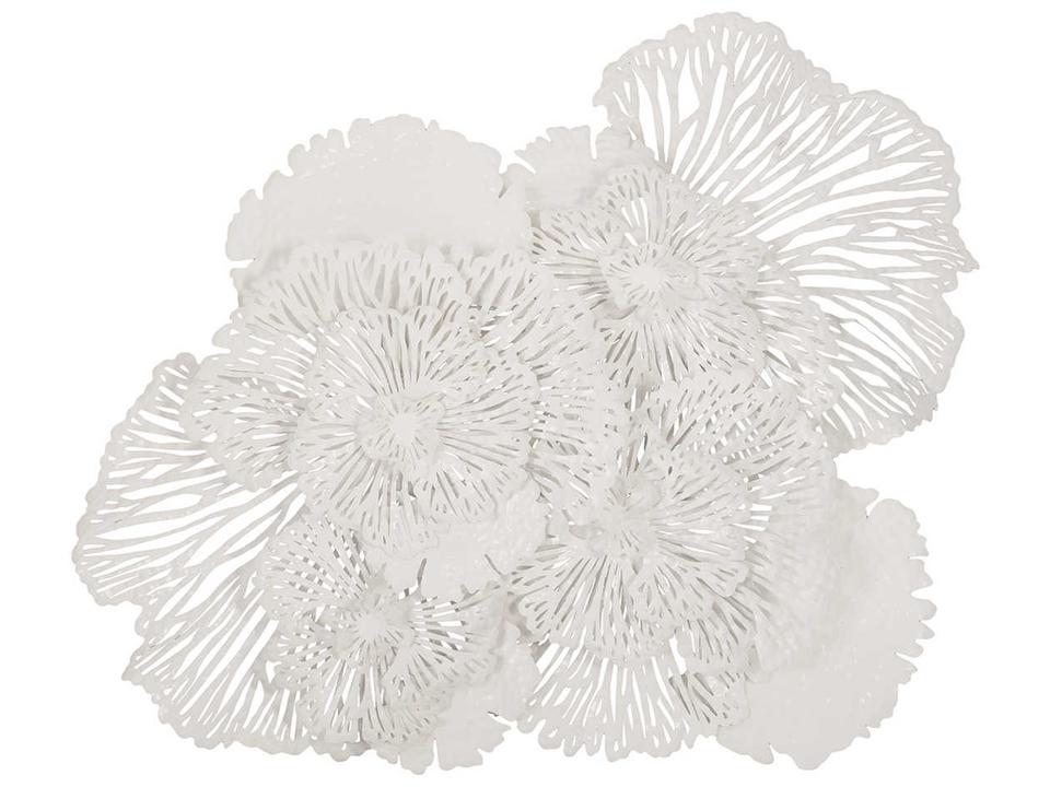 Large White Metal Flower Wall Art