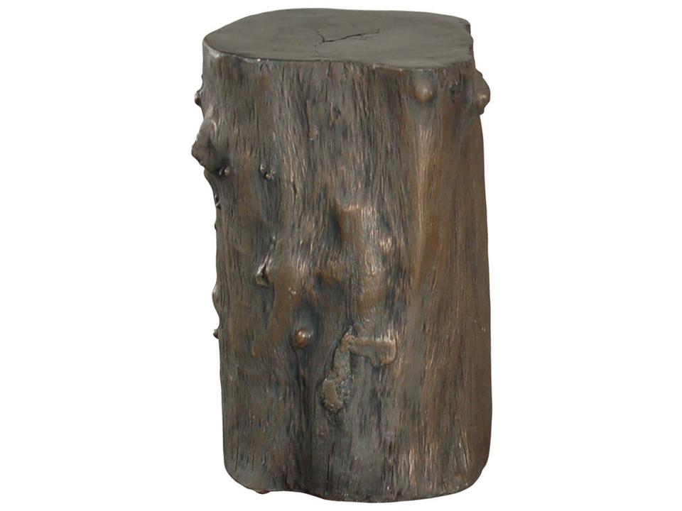 Cast Naturals Log Small Bronze Accent Stool in Bronze Composite