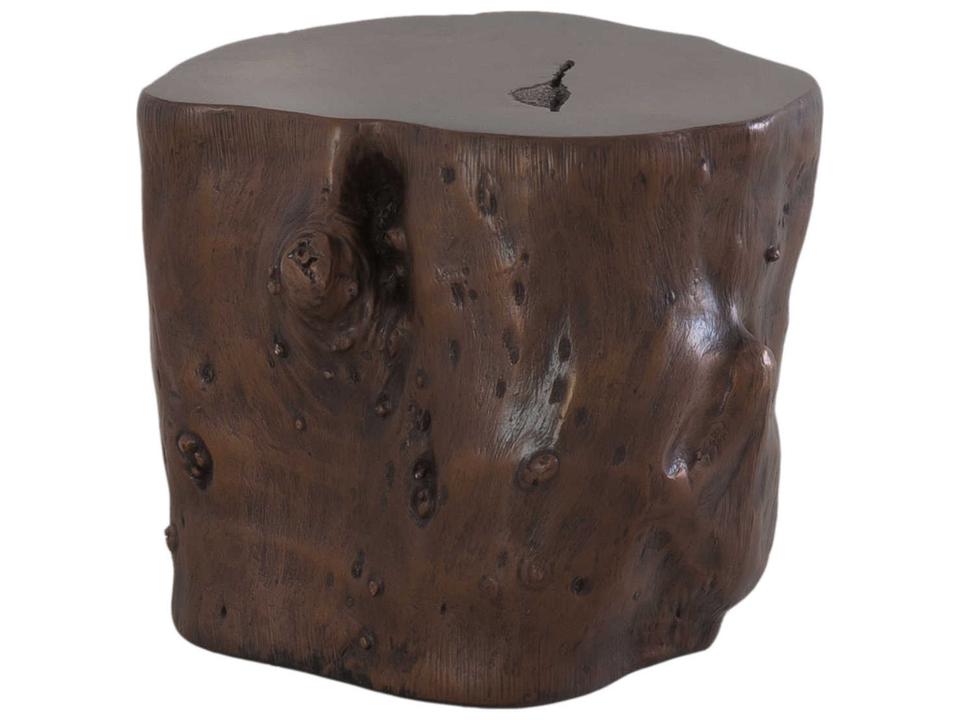 Cast Naturals Log Bronze Accent Stool in Bronze Composite Resin