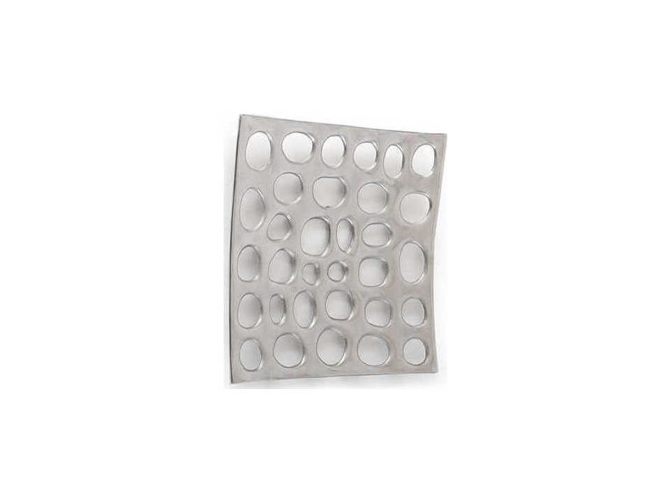 Polka Dot 14-Inch Silver Metal Wall Art