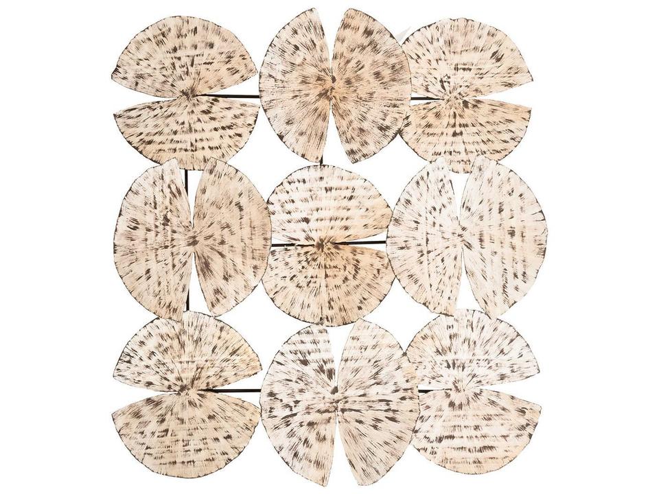 Ginkgo Leaf 9-Leaf Metal Wall Art in Antique Silver
