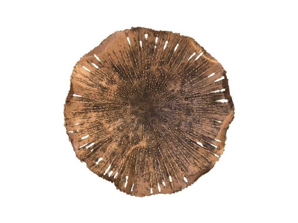 Lotus Small Metal Wall Art in Copper and Black
