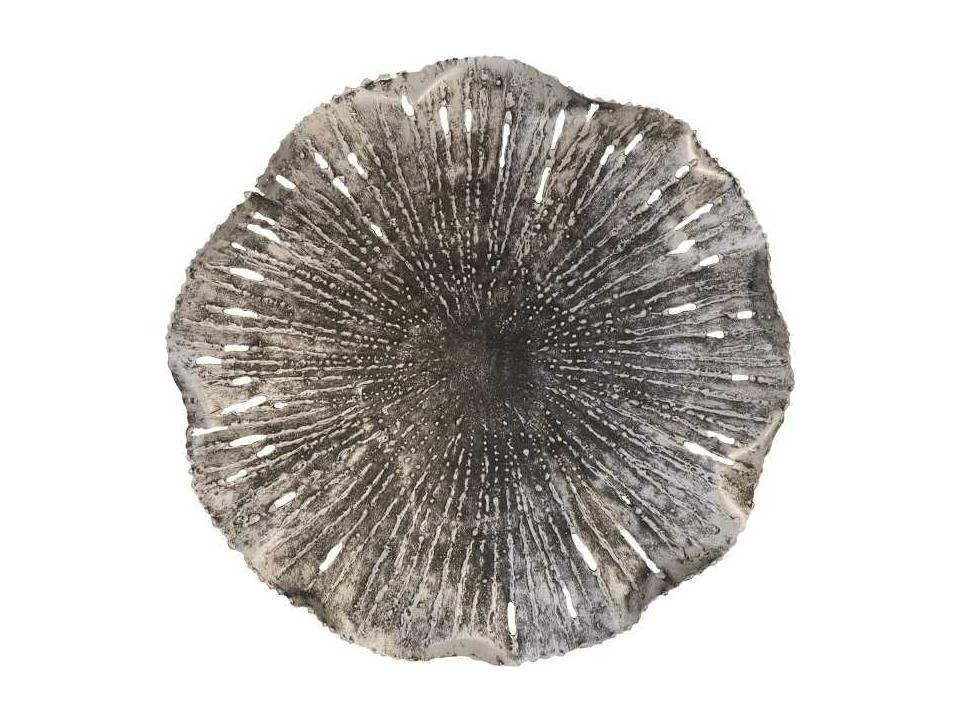 Lotus Small Metal Wall Art in Silver and Black