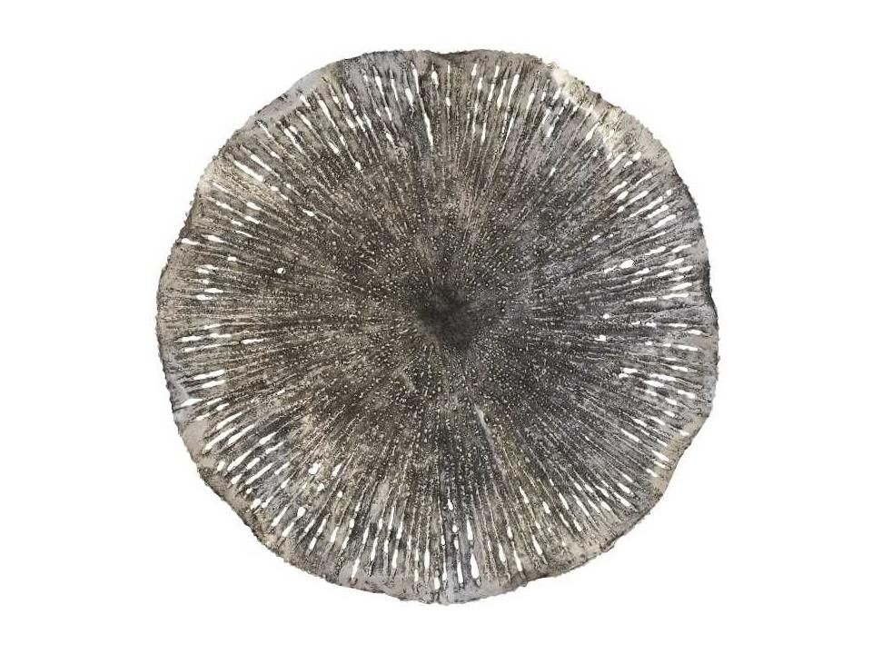 Lotus Medium Wall Art in Antique Silver and Black