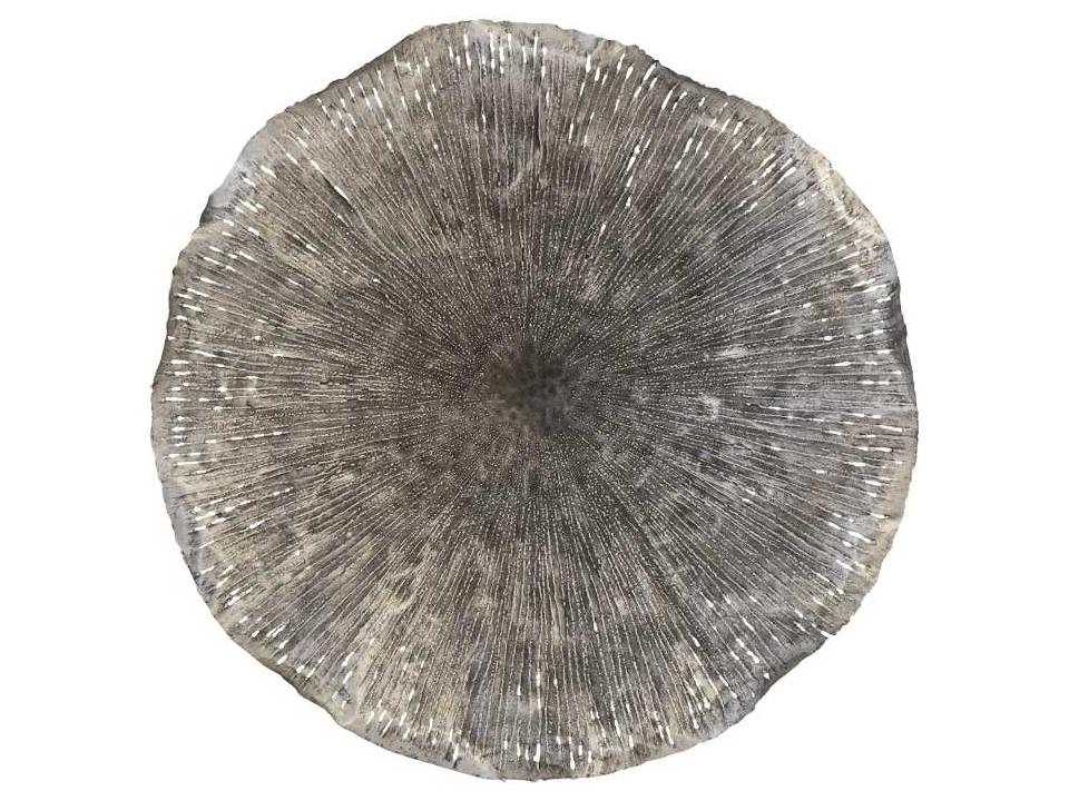 Lotus Large Metal Wall Art in Silver and Black