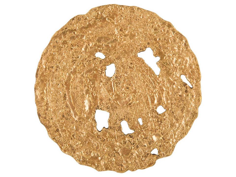 Molten Wall Disc Small Gold Leaf Resin Wall Decor