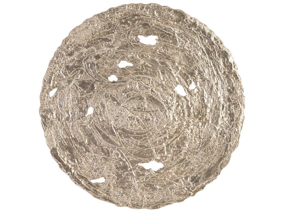 Molten Large Wall Disc in Silver Leaf