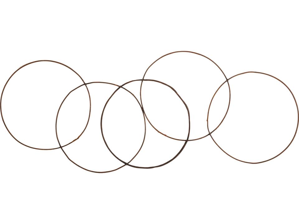 Oil Drum Five-Ring Metal Wall Art in Rust Finish
