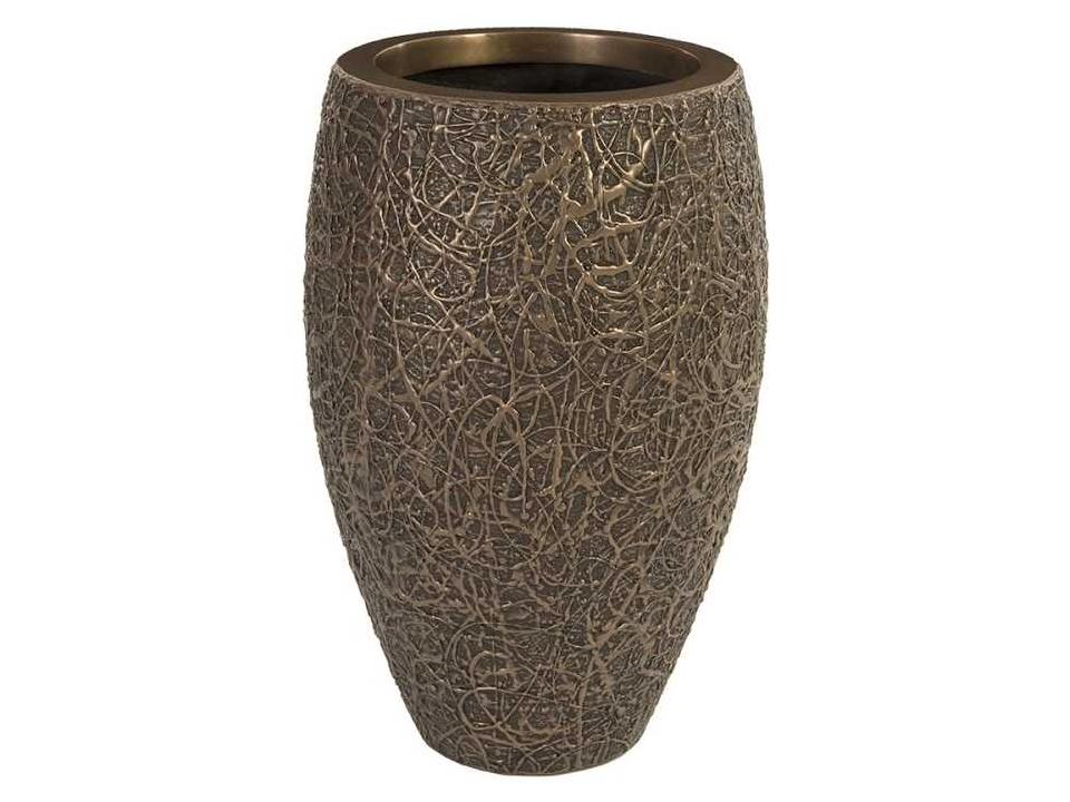 String Theory Small Planter in Polished Bronze Composite