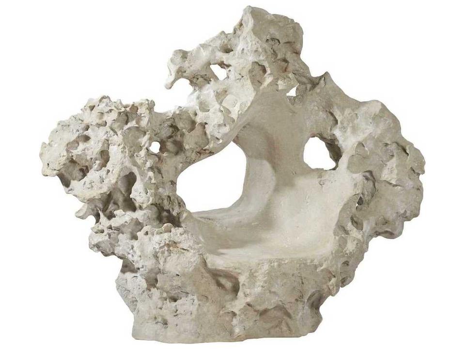 Colossal Cast Stone Sculptural Seat in Roman Stone Finish