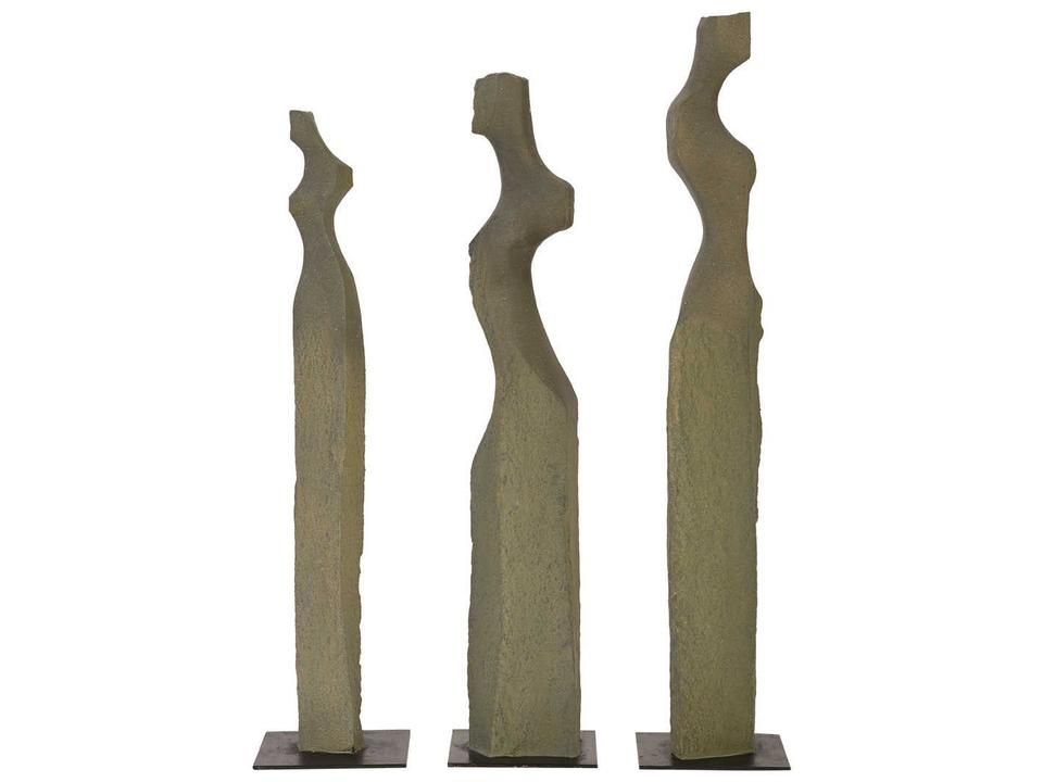 Grey Cast Women Sculpture Set of 3