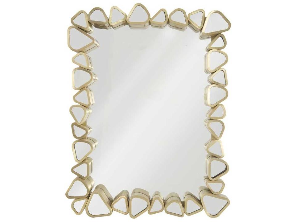 Pebble Rectangular Wall Mirror in Brushed Brass
