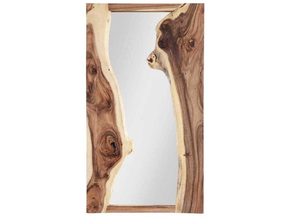 River Chamcha Wood Wall Mirror in Natural Finish