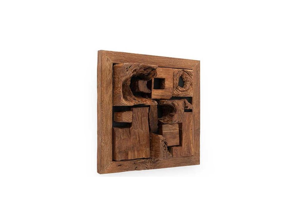 Asken Wood Wall Art Hand-Placed Reclaimed Wood Tile