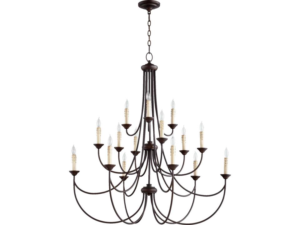 15-Light Brooks Transitional Chandelier in Oiled Bronze
