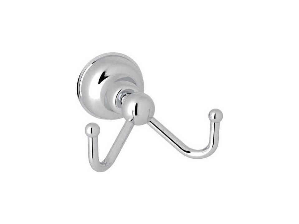 Arcana Wall Mount Double Robe Hook in Polished Chrome