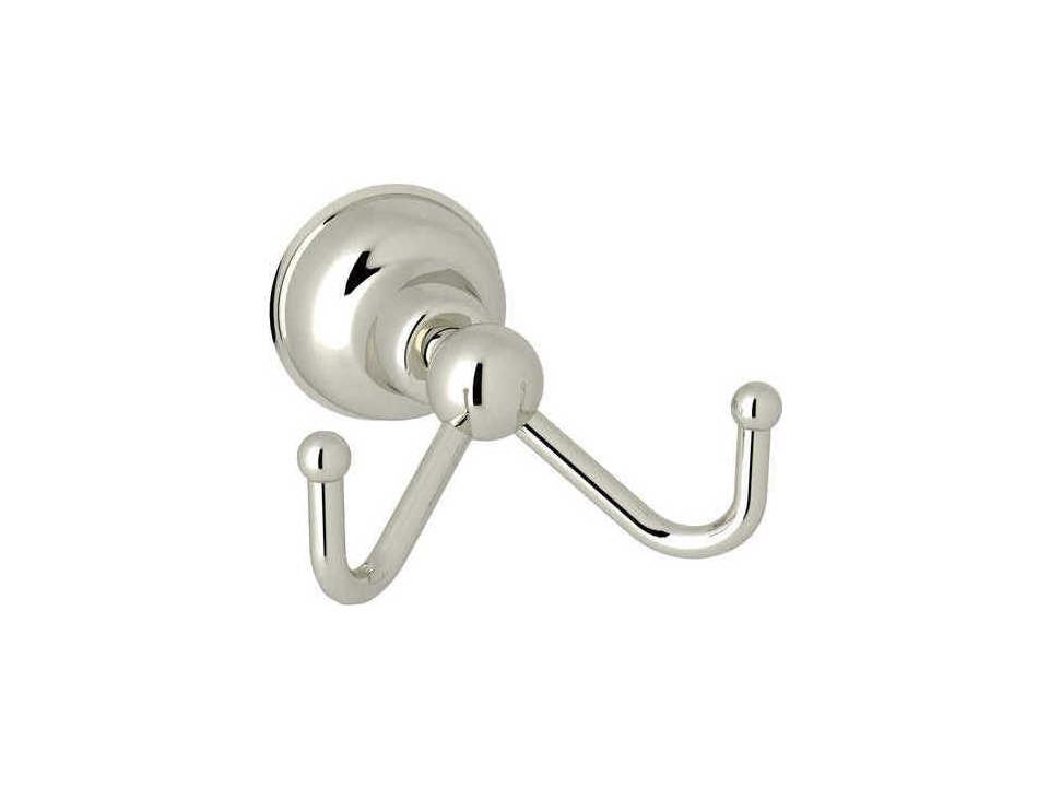 Arcana Wall Mount Double Robe Hook in Polished Nickel