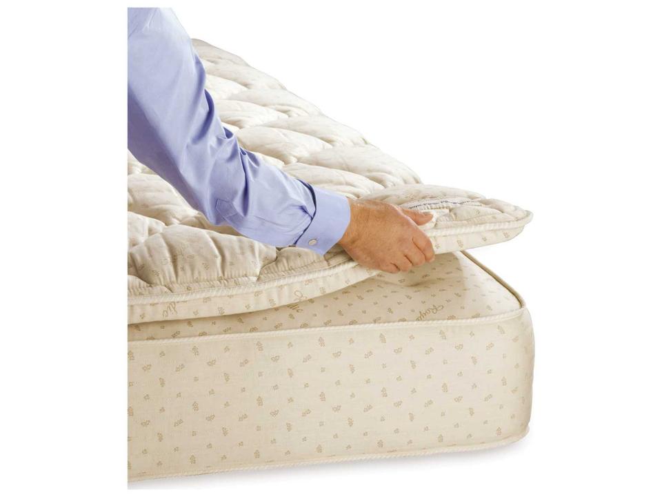 3-Inch All Cotton Pillowtop Mattress Pad with Natural Latex