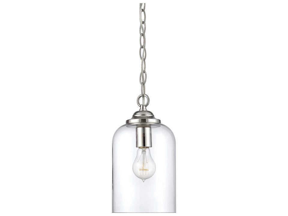 Bally 1-Light Polished Nickel Mini Pendant with Clear Glass Shade
